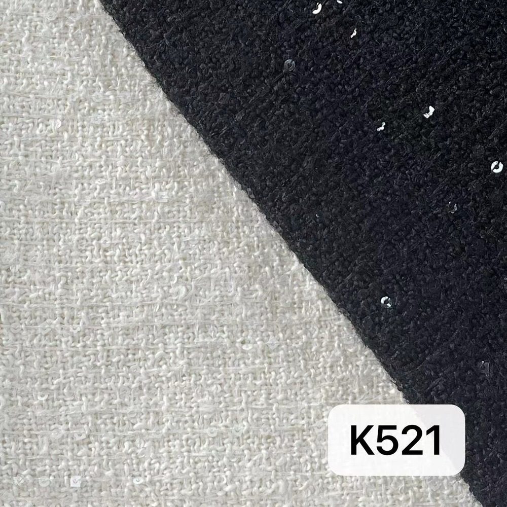 K521黑底白珠片